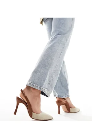 ASOS Wide Fit Samber 2 slingback stiletto heels in natural
