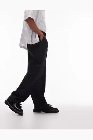 Topman Elasticated waist wide leg trouser in