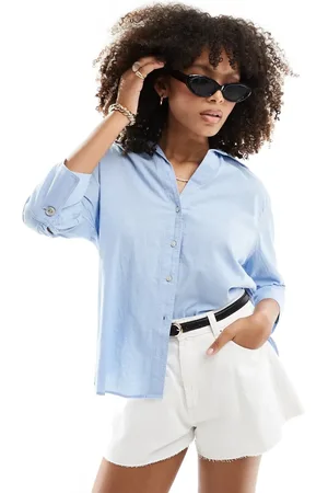 New Look Long sleeve linen look shirt in