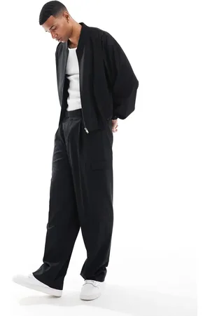 ASOS Smart co-ord wide leg cargo trousers in