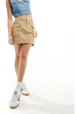 Hugo Blue Mini utility skirt in beige