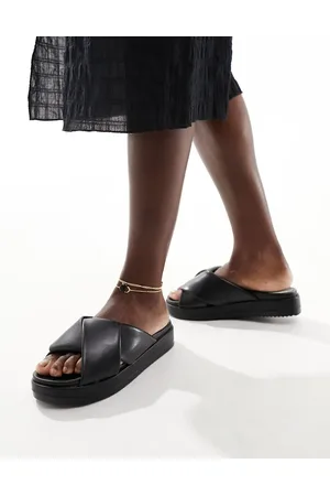 London Rebel Cross strap sandals in