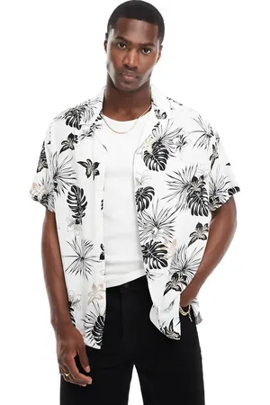 JACK & JONES Revere collar shirt in palm print