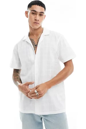 Brave Soul Cotton textured revere collar shirt in