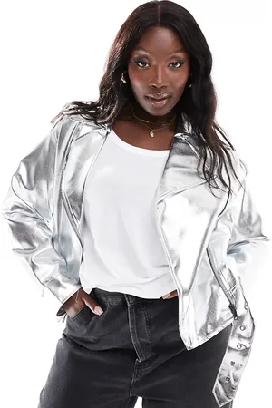 Yours Metallic cropped jacket in
