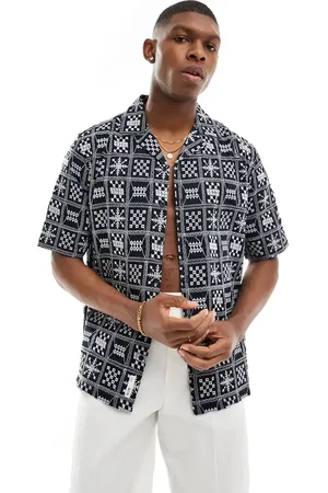 Only & Sons Revere collar shirt with embroidery in