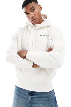 Ralph Lauren Script logo heavyweight fleece hoodie in cream