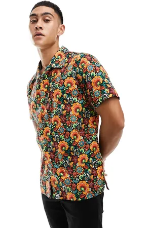 Pretty Green Avalon floral short sleeve shirt in with all over print
