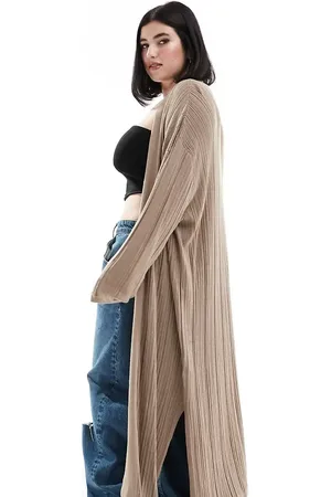 Yours Longline cardigan in beige