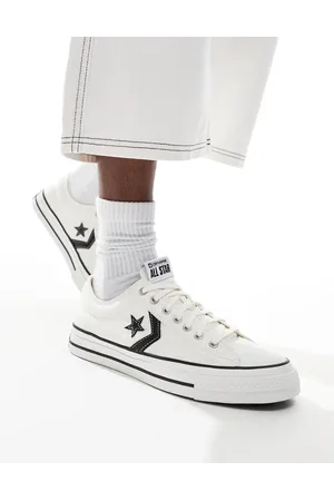Converse Star Player 76 Ox Premium canvas trainers in with black detail