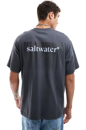 Pull&Bear Saltwater printed t-shirt in dark