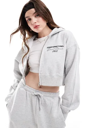 Good For Nothing Co-ord zip through hoodie in marl