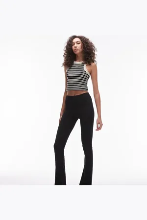 Topshop Skinny rib flared trouser in
