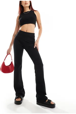 Monki Super soft low waist skinny flare jersey trousers in