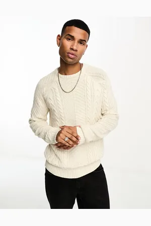 Brave Soul Chunky cable knit jumper in oatmeal