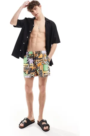 Native Youth Beach print regular fit swim shorts in