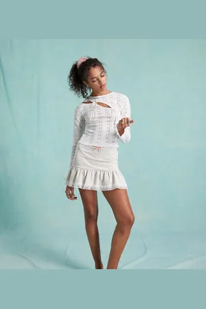 Miss Selfridge Tiered mini skirt in