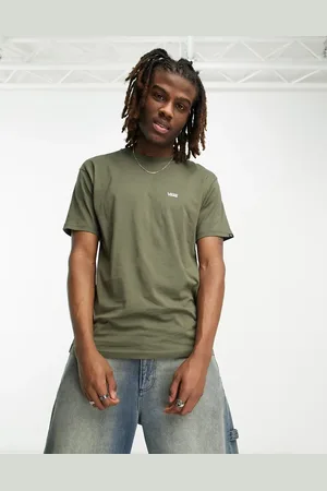 Vans Left chest logo t-shirt in dark olive