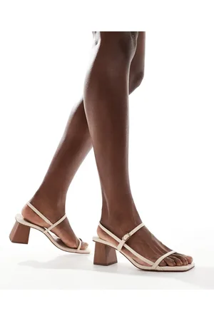 MANGO Square toe heeled sandal in