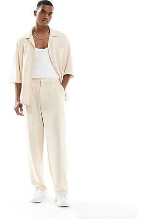 Sixth June Co-ord textured trousers in beige