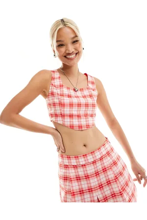 Something New X Chloe Frater corset top co-ord in check