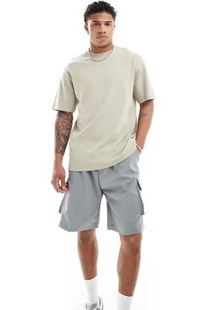 Threadbare Ribbed textured t-shirt in stone