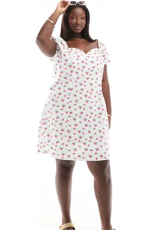 VERO MODA Sweetheart neck mini dress with puff sleeves in floral print