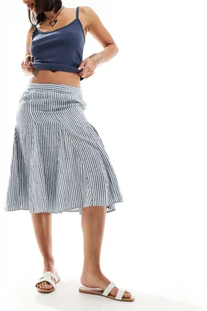 Free People Awkward length godet skirt in stripe