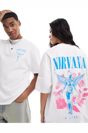 ASOS Unisex oversized band t-shirt in with Nirvana angel graphic prints
