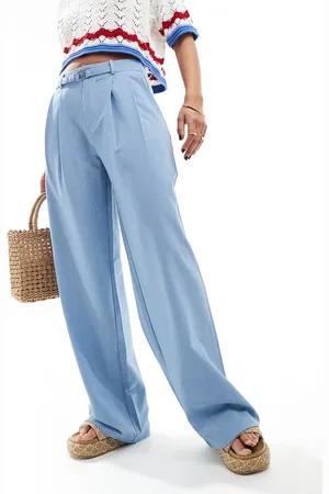 Stradivarius Belted wide leg trouser in