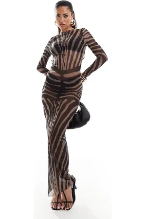 Murci Mesh illusion maxi dress in black