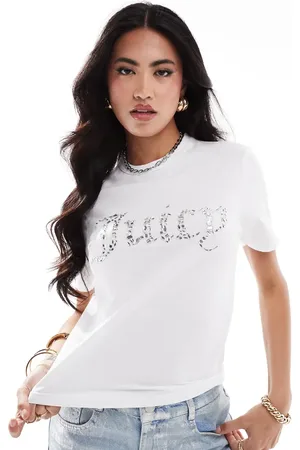 Juicy Couture Diamante logo girlfriend t-shirt in