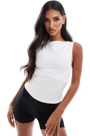 ASOS Icon soft touch boat neck tank with inner bra in