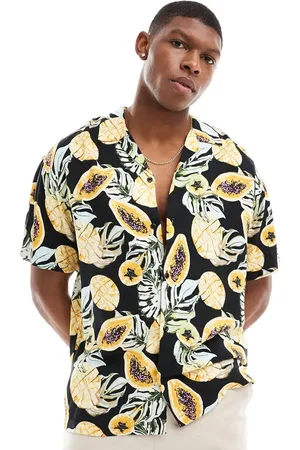 JACK & JONES Revere collar shirt in fruit print
