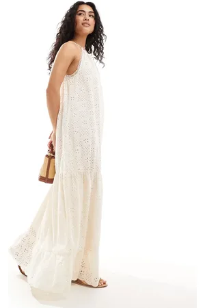 Y.A.S Y.A.S broderie maxi dress in cream