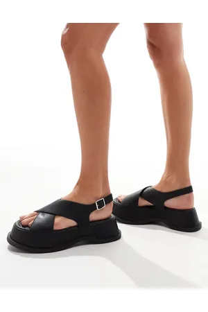 Truffle Collection Chunky cross strap sandals in