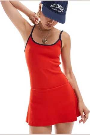COLLUSION Rib mini romper dress in