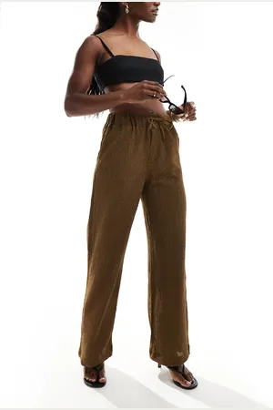 ONLY Pull on textured straight leg trouser in