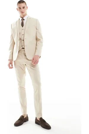 ASOS Wedding skinny suit trousers in stone