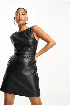 Never Fully Dressed Petite PU pinafore mini dress in