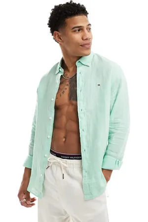 Tommy Hilfiger Pigment dyed solid regular fit shirt in mint