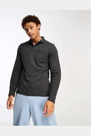 Barbour Corpatch long sleeve polo shirt in charcoal