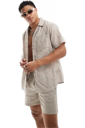 South Beach Beach short-sleeve print shirt in beige