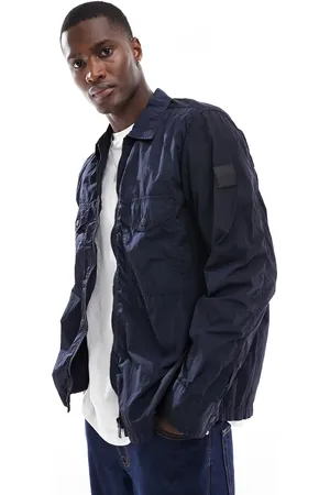 HUGO BOSS Lovel-zip8 oversized shacket in navy