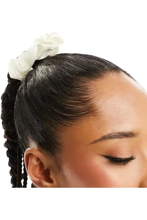 True Decadence Satin rose hair hair scrunchie in - CREAM