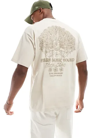 Pull&Bear Stars music sound printed t-shirt in ecru