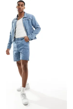 Liquor N Poker Co-ord oversized distressed denim shorts