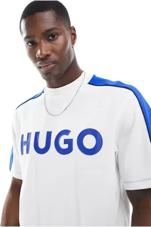 Hugo Blue Oversized logo tee with taping in