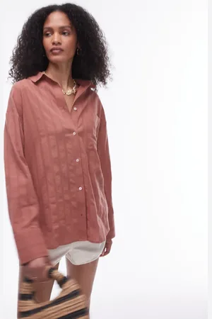 Topshop Beach long sleeve shirt in blush