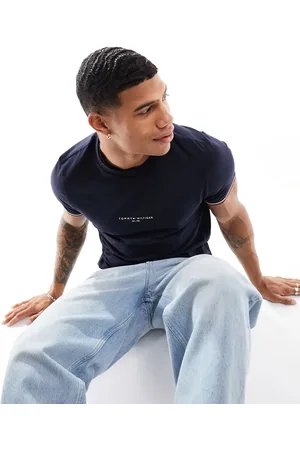 Tommy Hilfiger Tommy logo tipped t-shirt in desert sky